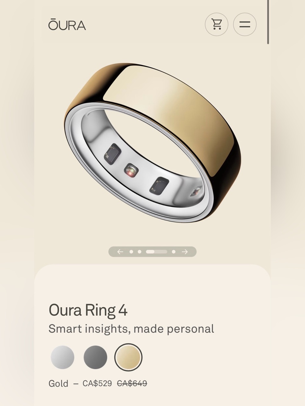 Ours Ring 4 Gold - Size 8